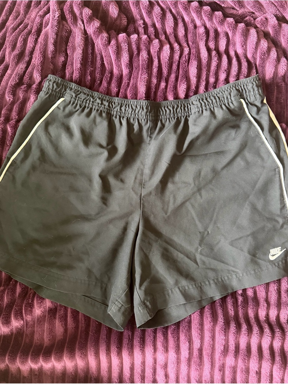 Nike Women's Black Athletic Shorts with White Trim